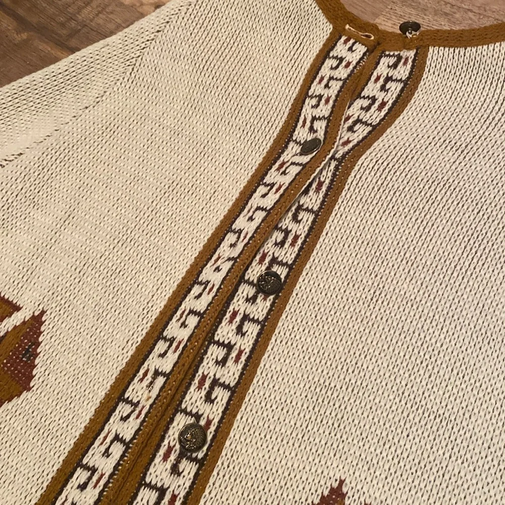Vintage Sears Kachina Aztec Tribal Cape Poncho